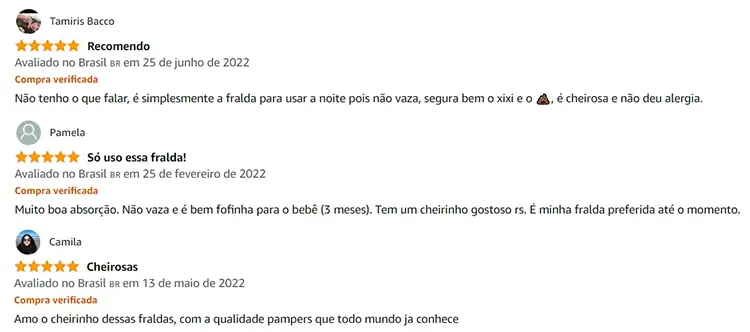 Depoimentos dos consumidores