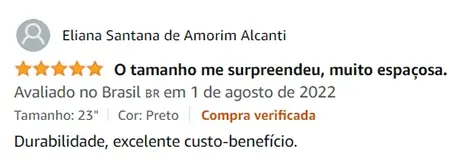 O tamanho surpreendeu