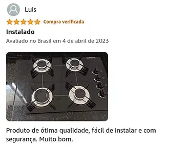 Depoimento sobre a Segurança e fácil instalação do fogão Chamalux