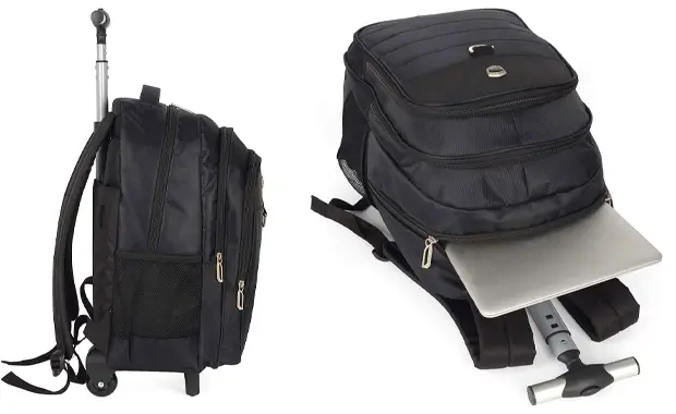 Mochila Executiva com Roda para Notebook Polo King, EC21030PK, Preta, adulto-unissex