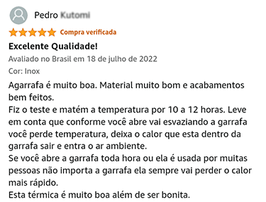 Conservação de temperatura da Lumina Termolar