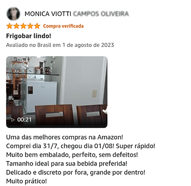 Design e bom tamanho do Frigobar Midea