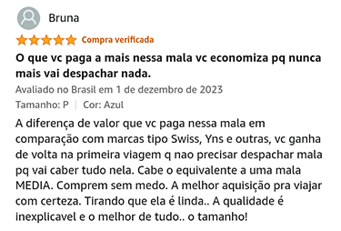 Depoimento sobre o custo-benefício da Mala American Tourister