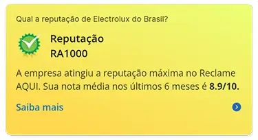 Reputação da Electrolux com Selo RA 10000