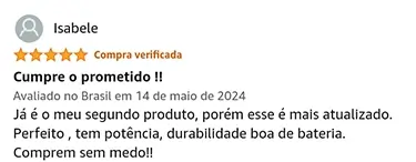 Boa durabilidade da bateria