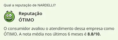 Reputação da marca Nardelli no Reclame Aqui é boa