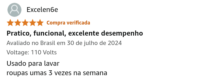 Desempenho do tanquinho Suggar